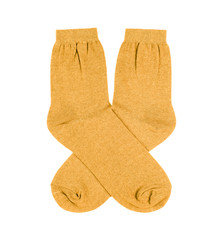 Socks made of cotton isolated on white background. Underwear for men or women.