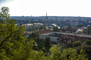 Fototapeta na wymiar Prague, view from hill Hradschin to city, Czech Republic
