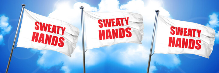 sweaty hands, 3D rendering, triple flags
