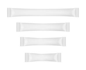 White disposable packaging for snacks, food, sugar and spices