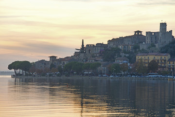 Fototapeta premium Passignano sul Trasimeno, a beautiful ancient village at the lake