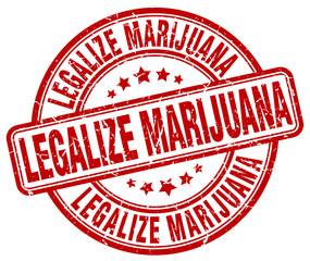 legalize marijuana red grunge round vintage rubber stamp