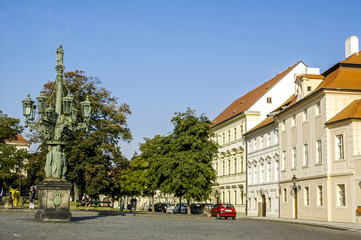 Naklejka premium Prague, building on hill Hradschin, Czech Republic