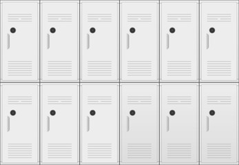 School lockers with combination locks. Vector illustration.