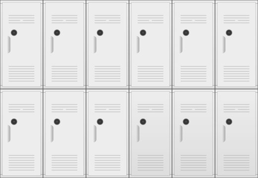 School lockers with combination locks. Vector illustration.