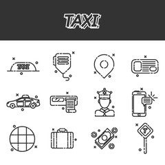 Taxi flat concept icons