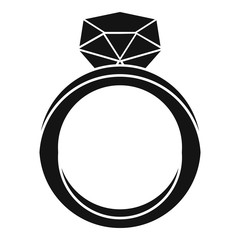 Wedding ring icon, simple style