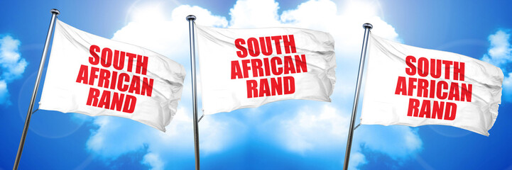 south african rand, 3D rendering, triple flags