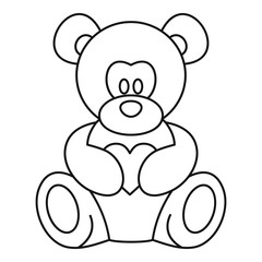 Teddy bear icon, outline style