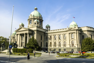 Obraz premium Beograd, parliament palace, Serbia-Montenegro, Belgrade