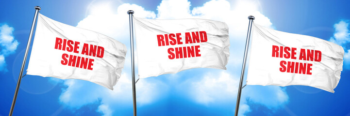 rise and shine, 3D rendering, triple flags