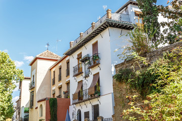 View of some old buildings in a city in southern Spain