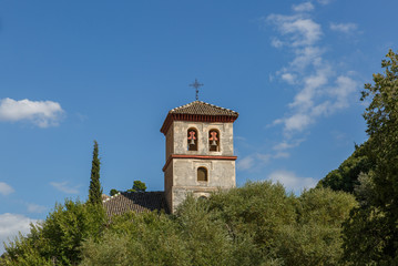 Obraz premium Beautiful tower of a belfry on a sunny day