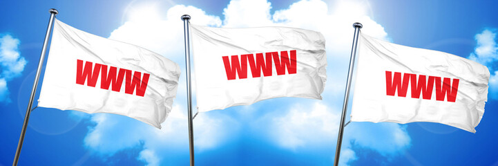 www, 3D rendering, triple flags