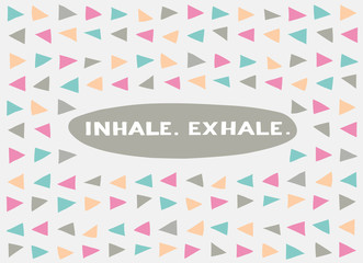 Obraz premium Card in a minimal style, vector templates. Inhale. Exhale.