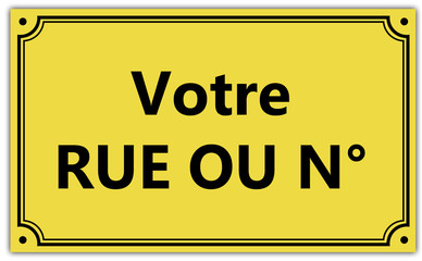 Panneaux de numéro ou de nom de rue
