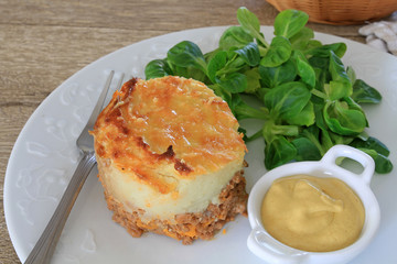 hachis parmentier et salade