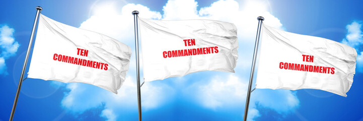 ten commandments, 3D rendering, triple flags