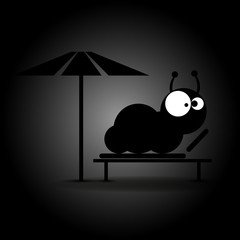 Caterpillar with big eyes. Vector