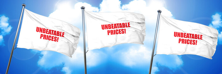 unbeatable prices, 3D rendering, triple flags