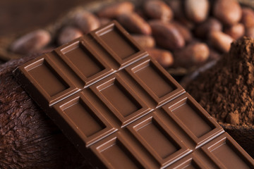 Chocolate sweet, cocoa and food dessert background