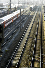 Vienna, West railway station, railway with train, Austria, traff
