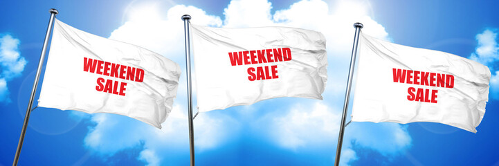weekend sale, 3D rendering, triple flags