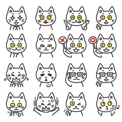 猫のキャラクター　表情02