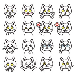 Fototapeta premium 猫のキャラクター 表情02
