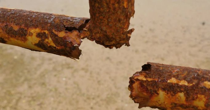 Old and rusty iron fence