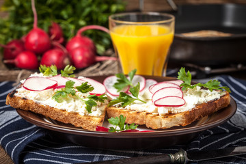 Light healthy sandwiches.