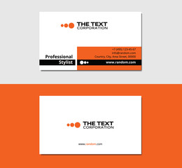 painter business card with sharp corners, orange color