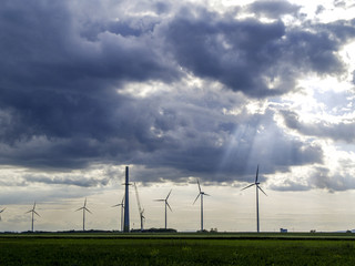 Windpark Parndorf, Austria, construction of a wind mill, Burgenl