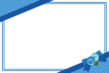 薔薇とリボンのフレーム