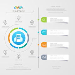 Infographics design template with icons, process diagram, vector eps10 illustration