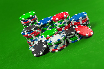 poker chips on the table