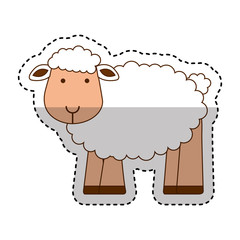 cute sheep manger character vector illustration design