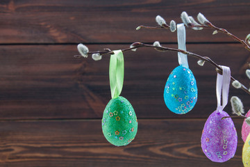 willow on wooden background