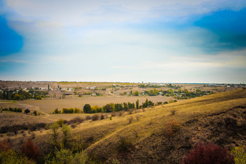 Fototapeta premium beautiful blue sky in the village