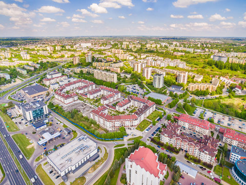 Fototapeta Lublin z powietrza. Dzielnica Czuby - krajobraz z lotu ptaka.
