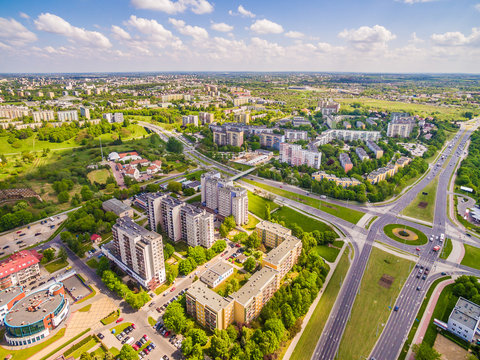 Fototapeta Lublin - Dzielnica Czuby z lotu ptaka.