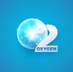 oxygen icon with drop for decoration oxygen cosmetics