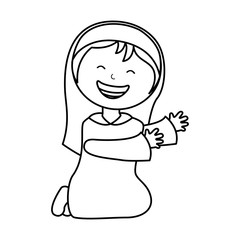 virgin mary manger character vector illustration design