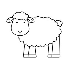 cute sheep manger character vector illustration design