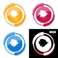 okrągła ikona 3D z blaskiem zestaw © vempireart