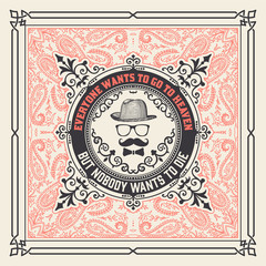 Retro card with floral background