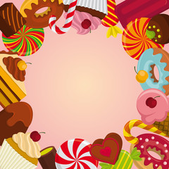 Colorful background with sweets. 