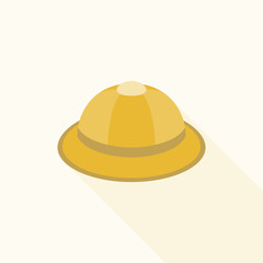 Safari hat icon, flat design with long shadow