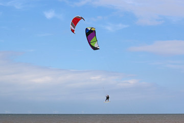 kitesurfer jumping