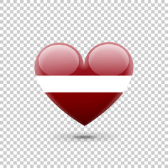 Latvian Flag Heart Icon
